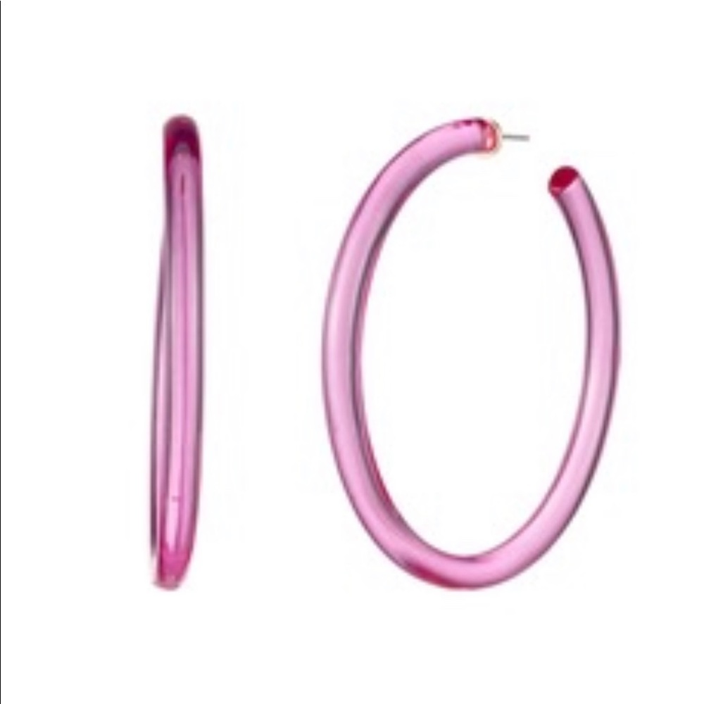 Trina Turk Purple Hoop Earrings in Size Large